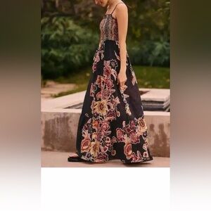 Anthropologie The Marisol Printed Smocked Gauze Maxi Dress Size Small